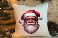 Vintage Black Pink Santa Claus Sublimation Clipart Product Image 3