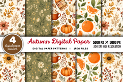 Autumn Digital Paper Backgrounds JPG Product Image 1