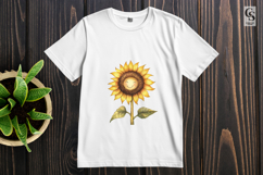 Smiling Sunflower Watercolor Clipart Sublimation PNG Product Image 2