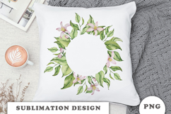 Watercolor Lemons Leaves Frame png Product Image 3