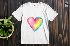 Watercolor Rainbow Heart Clipart Sublimation PNG Product Image 2