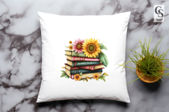 Sunflower Book Stack Clipart Sublimation PNG Product Image 3