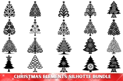 113 Christmas Elements Silhouette Stencil Mega Bundle SVG Product Image 3