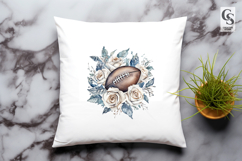 Elegant Football Floral Arrangement Clipart Sublimation PNG Product Image 3