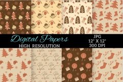 Winter Digital Paper, Boho Chic Winter Digital Papers Product Image 3