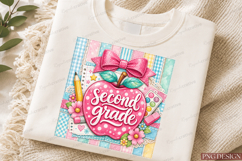 Floral Back To School Apple Coquette Bundle PNG Design | Kin Product Image 3