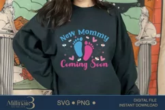 Gender Reveal Shirts|New Mommy Svg|New Mommy Coming Soon Product Image 3