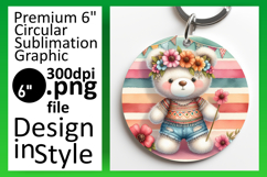 Chic Round Design Coaster Template , Teddy Bear Product Image 1