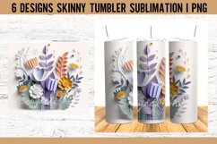 3D Papercut Flowers Tumbler Sublimation Design PNG Product Image 3