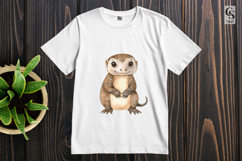 Cute Baby Otter Watercolor Clipart Sublimation PNG Product Image 3