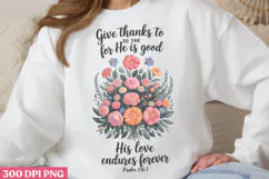 Give thanks to the Lord, PNG, Christian Bible Verses Sublima Product Image 3