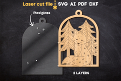 Fox Christmas Ornament SVG laser cut file for Glowforge Product Image 3
