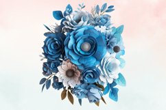 3d sublimation Blue Floral Bouquet Clipart Bundle, 3D Product Image 3