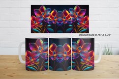 3D Crystal Orchid Flower Neon | Mug sublimation design Product Image 6