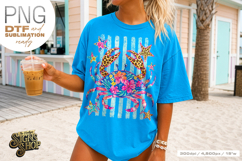 Patriotic Crab PNG, Floral Coastal Summer Shirt Design Product Image 2