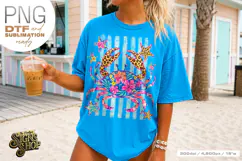 Patriotic Crab PNG, Floral Coastal Summer Shirt DTF Product Image 2