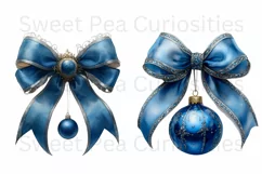 Christmas, Bows, Ephemera, PNG, watercolor, Clipart Product Image 3