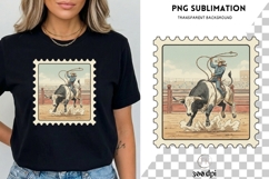 Vintage Rodeo PNG | Cowboy Bull Riding Clipart | Western Product Image 3
