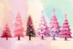 Pink Christmas Tree Clipart Bundle, Pink Christmas Tree PNG Product Image 4