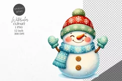 Christmas clipart, Snowman clipart, Winter sublimation Product Image 1