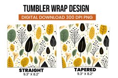 Abstract Shapes And Leaves Tumbler Wrap Sublimation Product Image 3