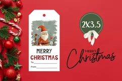 Cartoon Santa Claus Gift Tags, Christmas Product Tag PNG Product Image 3