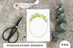 Watercolor Lemons Gold Frame png Product Image 3