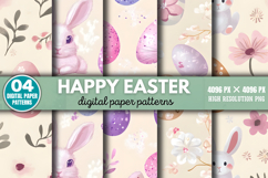 Happy Easter Digital Paper Background PNG Product Image 1