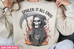 Spoiler, It All Ends PNG, Cute Grim Sublimation PNG Product Image 3