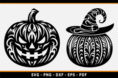 Pumpkin Faces SVG, Funny Scary Halloween Pumpkin Faces PNG Product Image 3