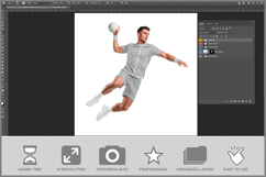 Man Wearing Full Handball Kit With B Product Image 2
