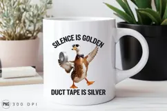 Duck With Duct Tape And Sunglasses Sublimation Png