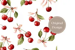 Watercolor Cherry Tumbler Wrap, Berries Tumbler, Cherry PNG Product Image 3