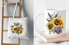Watercolor Sunflowers bouquets 5 PNG sublimation Product Image 2