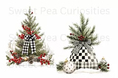 Christmas, Tree, Ephemera, PNG, watercolor, Clipart Product Image 3