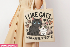 I Like Cats And Maybe PNG, Cat Mom Sublimation PNG Product Image 1