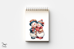 Cute vintage Snowmans digital paper, background clipart Product Image 3