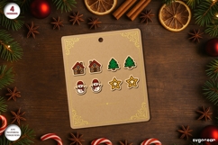 Christmas Stud Earrings Bundle | Jewerly SVG | Laser Cut Product Image 8