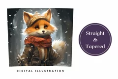 Winter Fox Tumbler Wrap Design, Steampunk Tumbler Template Product Image 3