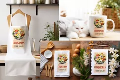 Vintage Christmas PNG| Kitchen Dish Towel Sublimation Product Image 2