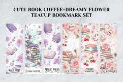 Cute Book &amp; Coffee Bookmark Set,Dreamy Floral Teacup Art Product Image 3