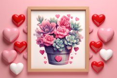 Pink Valentine Succulent Pot Clipart Product Image 3