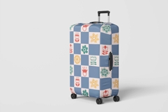 Scandi Folk Checkered Floral Pattern Product Image 3