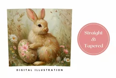 Easter Sublimation Tumbler, Floral Bunny Tumbler Wrap Design Product Image 3
