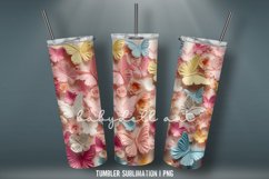 3D Butterflies Tumbler | Sublimation 3D Tumbler Wrap Product Image 3