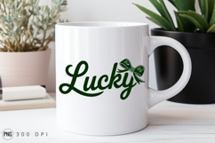 Lucky Lettering With Shamrock Bow For St Patricks Day PNG Product Image 2