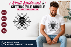 Skull &amp; Cobweb Silhouette - 15 Designs in SVG, EPS, PNG, JPG Product Image 4