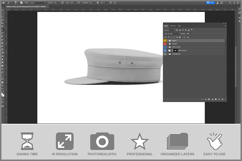 Military Cadet Cap Side View Product Image 2