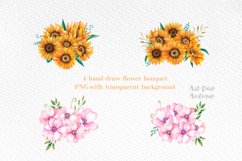 Bicycle Sublimation, Watercolor cliparts with flowers, PNG Product Image 2