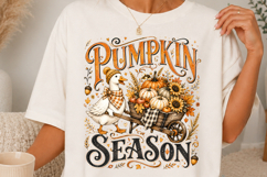 Pumpkin Season Goose Autumn Harvest Sublimatio SVG Product Image 1